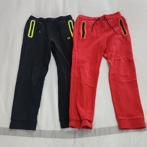 GAP Fit Black and Red Joggers with Neon Accents